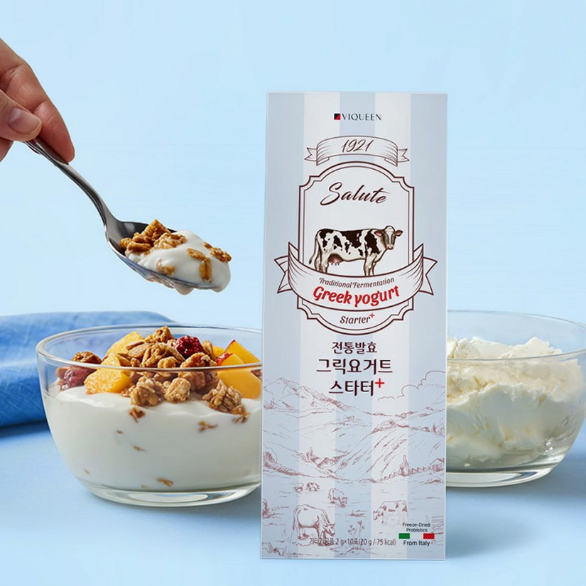 바이퀸 1921살루트 그릭요거트스타터 플러스 1조3천억 유산균 1박스 20g, 3개